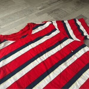 Men's Striped Short Sleeve Tee - Red, White, and Blue